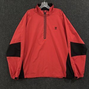 Zero Restriction Pullover Jacket Men's XL Red Black Tour Series Windbreaker Golf